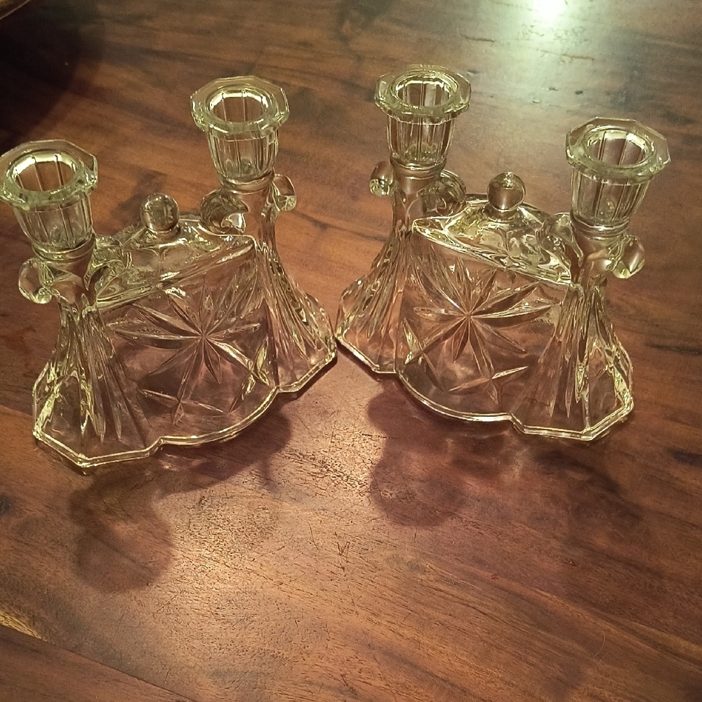 Vintage Beautiful Crystal Candle Holders